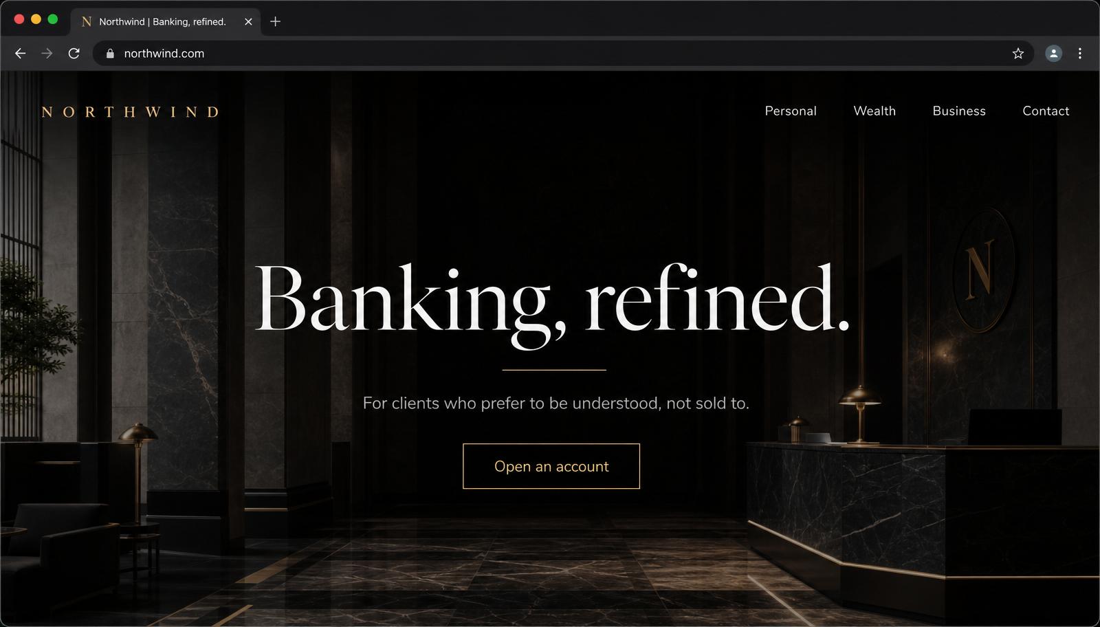 Refined editorial financial services website